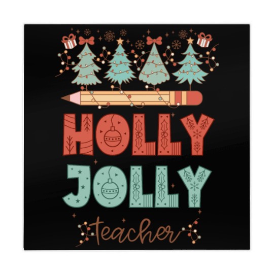 Retro Holly Jolly Teacher Christmas Mahjong Mats