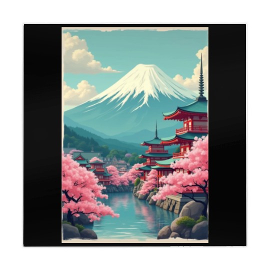 Serenity Beneath Mount Fuji Mahjong Mats