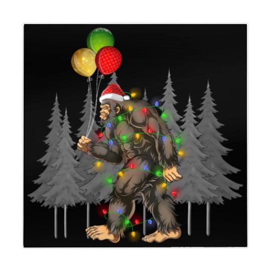 Bigfoot Believe Christmas Tree Sasquatch Santa Mahjong Mats