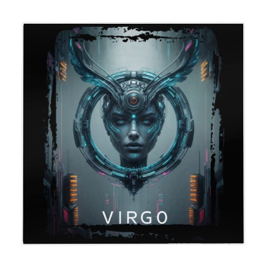 Zodiac sign Virgo in cyberpunk era Future Mahjong Mats