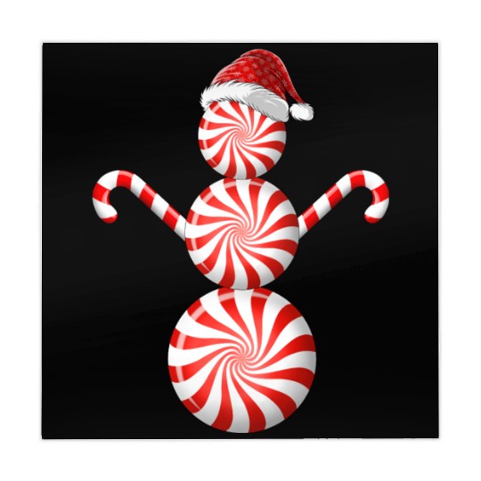 Funny Christmas Mahjong Mats Peppermint Candy Snowman