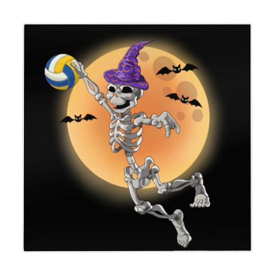 Volleyball Skeleton Volleyball Player Halloween Mahjong Mats