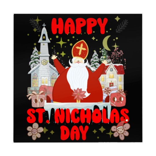 Happy saint Nicholas dayretro logo Mahjong Mats