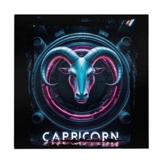 Zodiac sign Capricorn in cyberpunk era Future Mahjong Mats