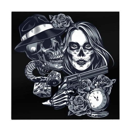 Chicano Street Art Graphic Mahjong Mats