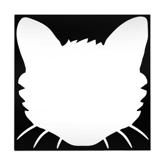 Cat Face Silhouette Kitten Head Outline Outline Mahjong Mats