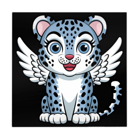 Blue tiger cat with angel wings dreamlike Mahjong Mats