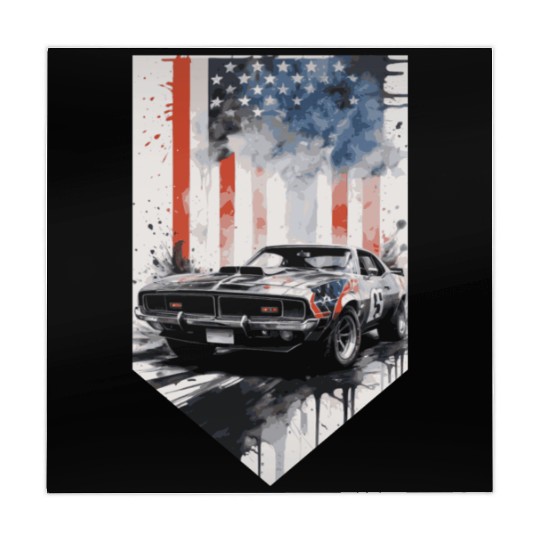 Rev up your patriotism - Muscle car and usa flag Mahjong Mats