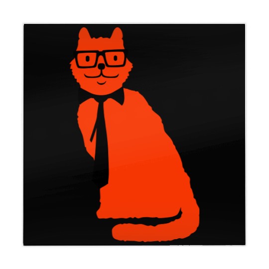 Nerd Cat Horn-rimmed Glasses Geek Smart Kitten Fun Mahjong Mats