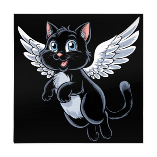 Black Cat with Angel Wings Mahjong Mats