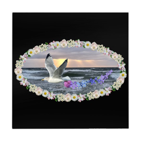 sea beach sunset seagull kitsch flashy magic Mahjong Mats