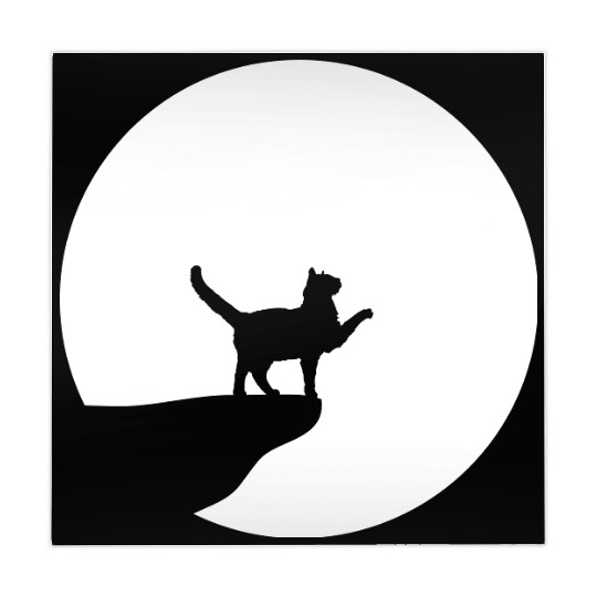 Cat Moon Cliff At Night Werewolf Round Howling Fun Mahjong Mats