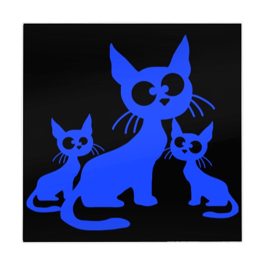 Crazy Cats Family Mom Dad 2 Small Cute Kids Babies Mahjong Mats