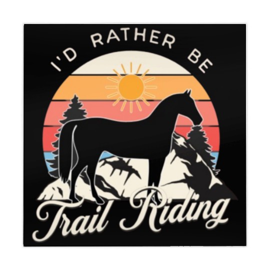 I'd rather be Trail Riding Horse Lover Cowgirl Mahjong Mats