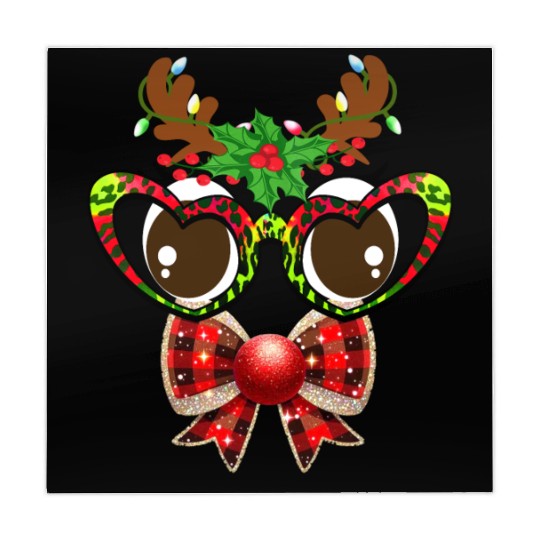 Coquette Bow Reindeer Face Christmas Sunglasses Mahjong Mats