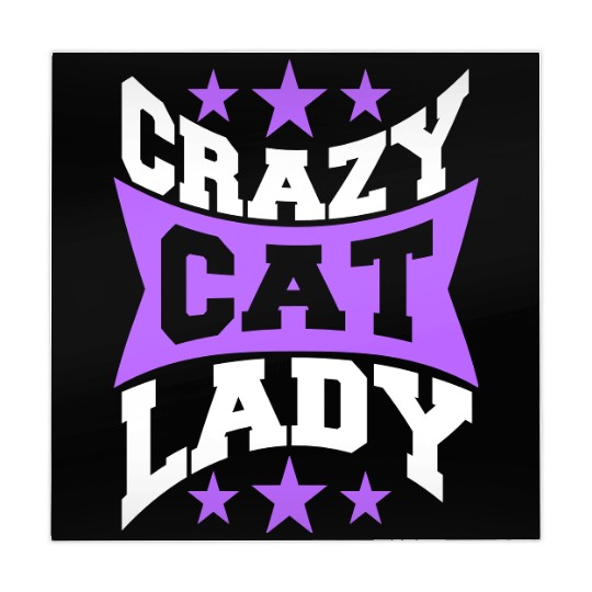 Crazy Cat Lady Text Love Saying Quote Weird Woman Mahjong Mats