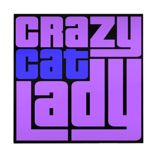 Crazy Cat Lady Text Love Saying Quote Weird Woman Mahjong Mats