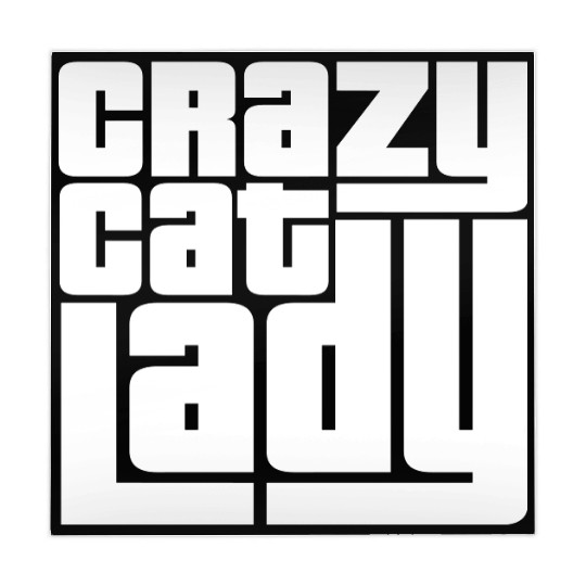 Crazy Cat Lady Text Love Saying Quote Weird Woman Mahjong Mats