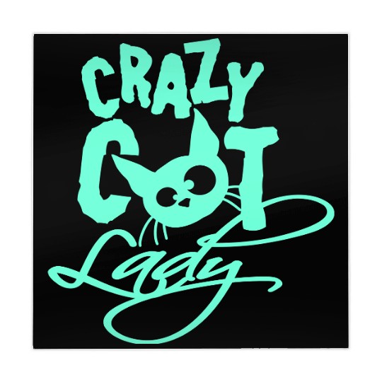 Crazy Cat Lady Text Love Saying Quote Weird Woman Mahjong Mats