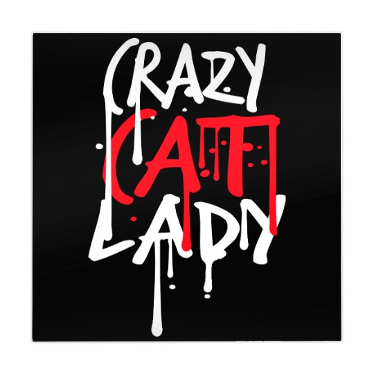 Crazy Cat Lady Text Love Saying Quote Weird Woman Mahjong Mats