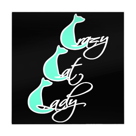 Crazy Cat Lady Text Love Saying Quote Weird Woman Mahjong Mats