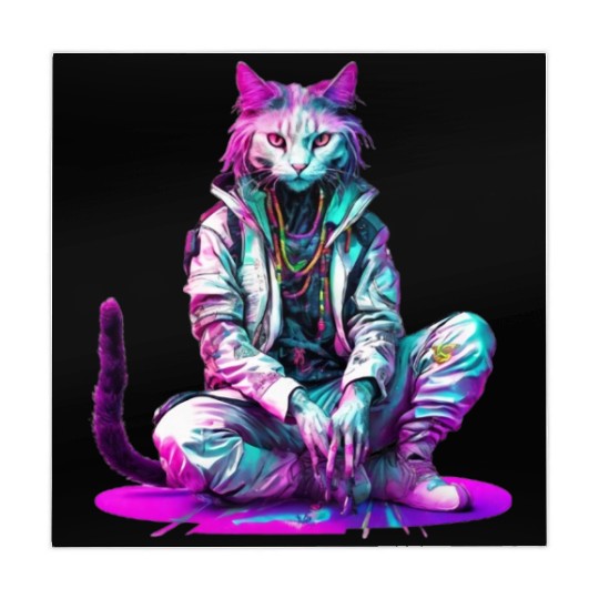 Cyberpunk Rastafarian Cat Mahjong Mats