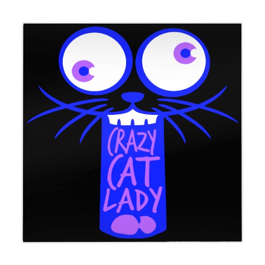 Crazy Cat Lady Text Love Saying Quote Weird Woman Mahjong Mats