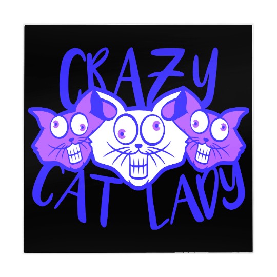 Crazy Cat Lady Text Love Saying Quote Weird Woman Mahjong Mats