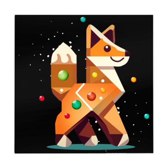 Fox in gingerbread style -creative Christmas motif Mahjong Mats
