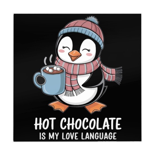 Hot Chocolate Is My Love Language Cute Penguin Mahjong Mats
