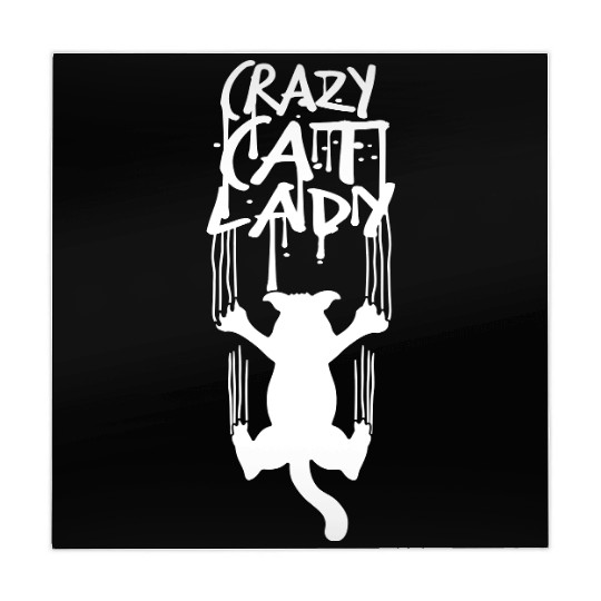 Crazy Cat Lady Text Love Saying Quote Weird Woman Mahjong Mats