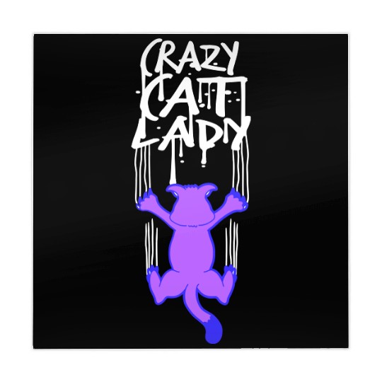 Crazy Cat Lady Text Love Saying Quote Weird Woman Mahjong Mats