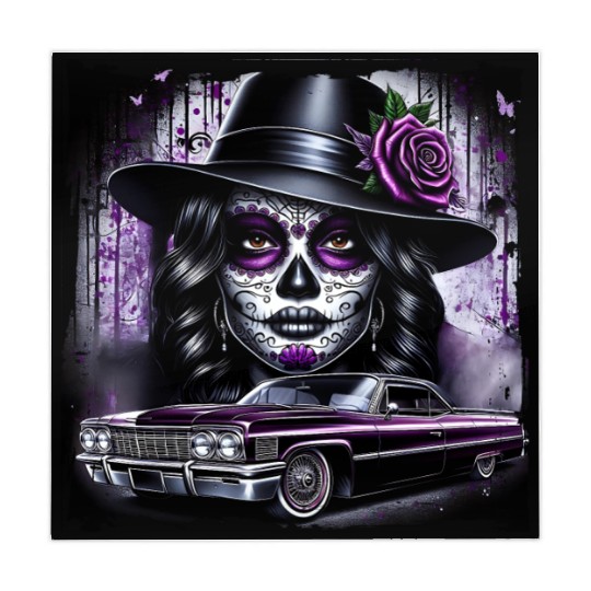 lowrider catrina Sugar skull Mahjong Mats