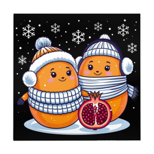 Cozy Winter Fruits: Oranges & Pomegranate Mahjong Mats