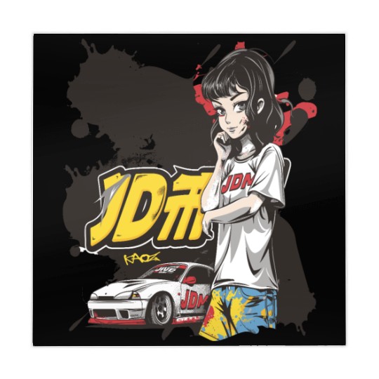 Cute Anime Girl JDM Car Street Racer Mahjong Mats