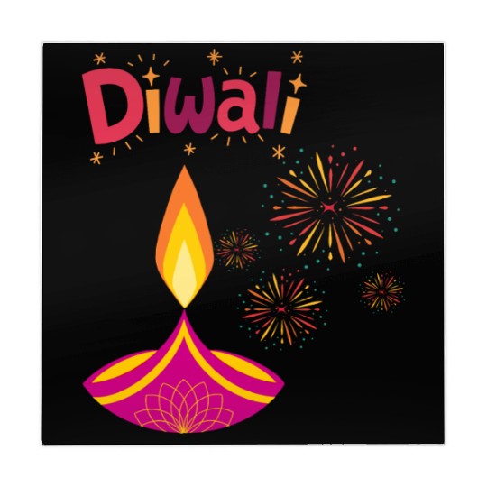 Diwali Design with Lamp & Festive Fireworks Mahjong Mats