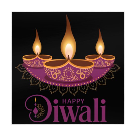 Happy Diwali with Beautiful Diya Lamps Mahjong Mats