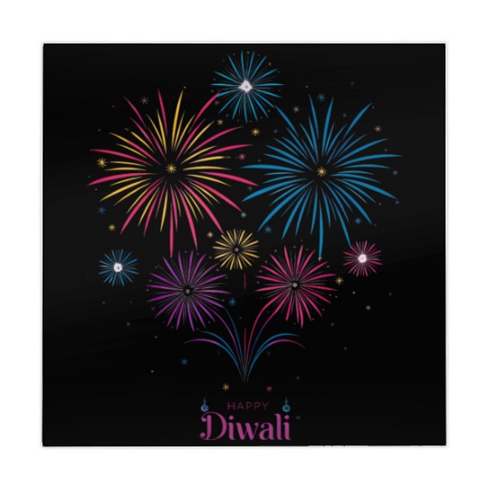 Joyous Fireworks for Diwali Festival Mahjong Mats