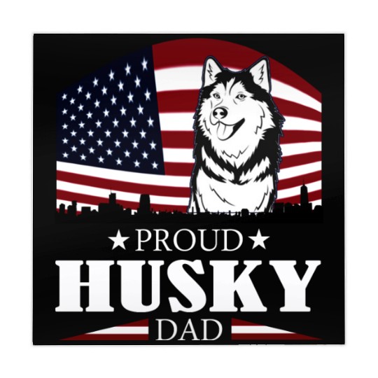 HUSKY DAD AMERICAN FLAG- DOG HUSKY Mahjong Mats