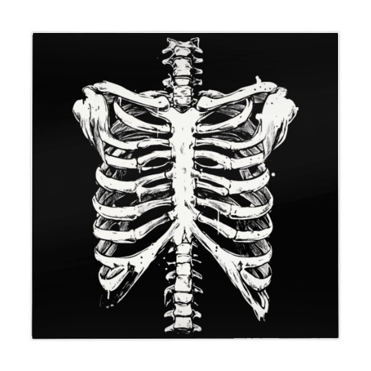 skeleton rib cage spooky halloween Mahjong Mats