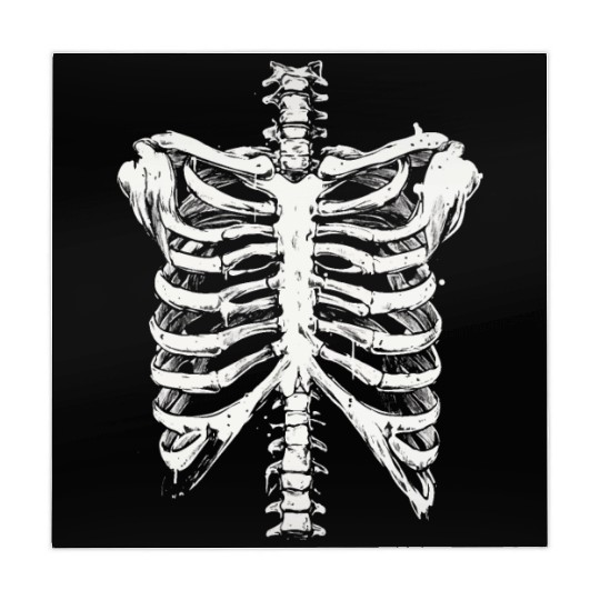 skeleton rib cage spooky halloween Mahjong Mats