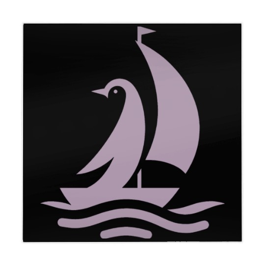 Penguin sailboat sailing silhouette minimalist Mahjong Mats