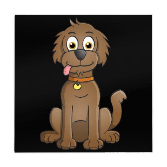 Image of a happy brown dog in cartoon style. Mahjong Mats