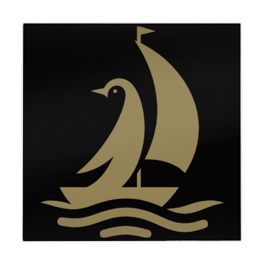 Penguin sailboat sailing silhouette minimalist Mahjong Mats