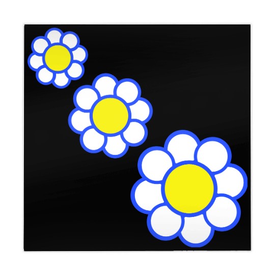 3 White Daisies Flowers Spring Summer Pretty Mahjong Mats