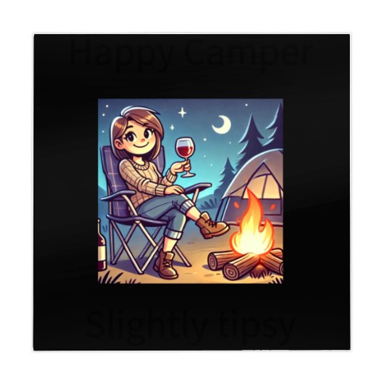 Happy camper slightly tipsy design Mahjong Mats