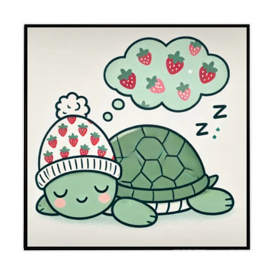 Dreamy Turtle Snooze strawberries Mahjong Mats