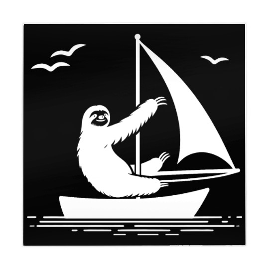 Sloth Sailboat Sailing Minimalist Silhouette Mahjong Mats