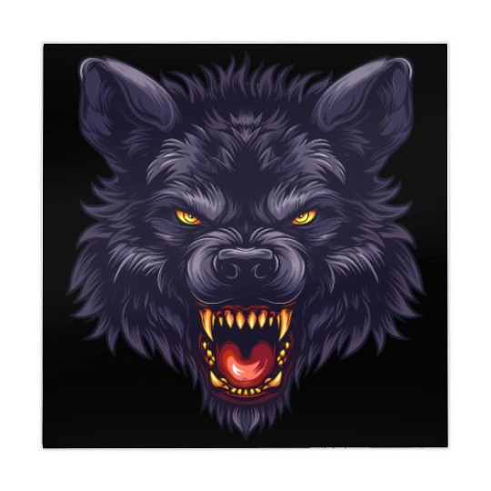 dark wolf face Mahjong Mats