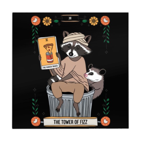 Raccoon Tarot Humor The Hanged Snack Card Mahjong Mats